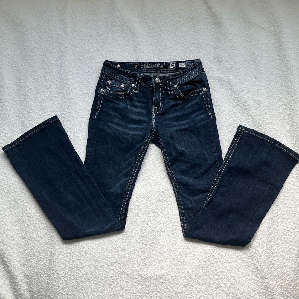 Miss Me Jeans Girls Size 14 Dark Wash Boot Cut Jeans